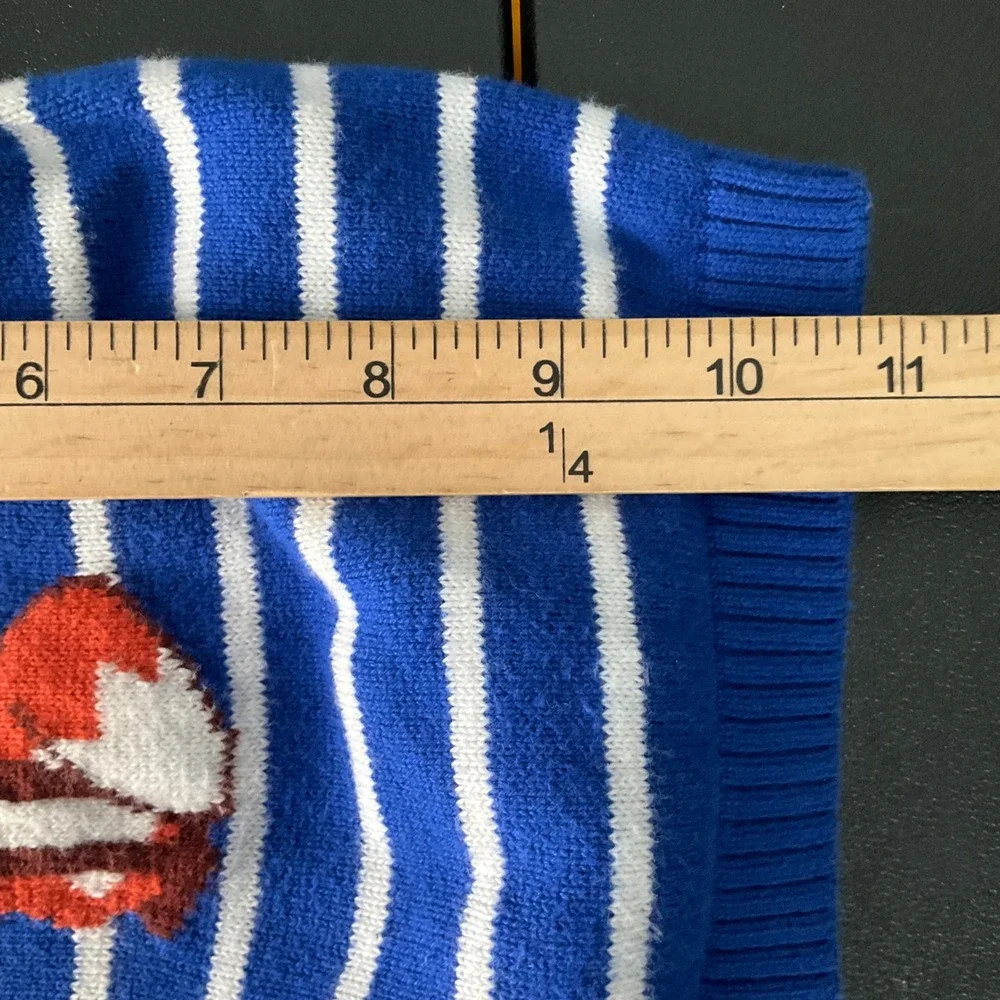 Gymboree Sweater Baby 6-12 Months Blue Cotton Striped Fox Pullover Classic